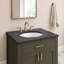 Comptoir en quartz gris 25 po avec lavabo simple ovale en céramique blanche