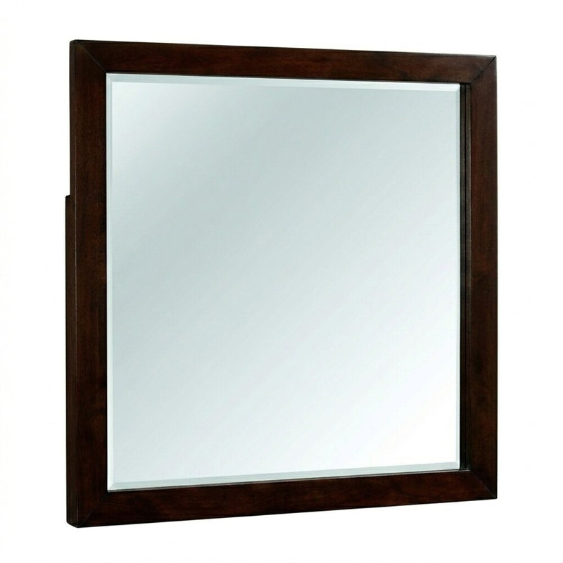 Miroir rectangulaire classique encadré de bois Heritage Sleigh Brown Cherry, 99,7 cm (L) x 109,2 cm (H)