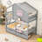 Playhouse-Inspired Twin Over Twin Bunk Bed With Drawers-1015857341