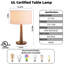 Lampe de table moderne en bois massif de 18,5 po avec abat-jour blanc, certifiée cULus pour les tables de chevet de chambre à coucher, les tables d'appoint de salon, les bureaux à domicile ou les décors contemporains-2146973501