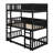 Triple Wood Bunk Bed, With Ladders, Guardrails Detachable Bunk Bed-2084820190