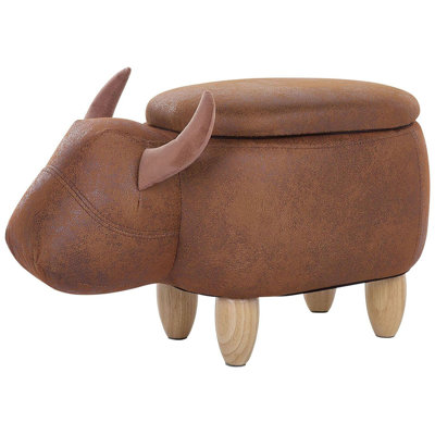 Adell 60cm Wide Faux Leather Novelty Solid Colour Ottoman with Storage