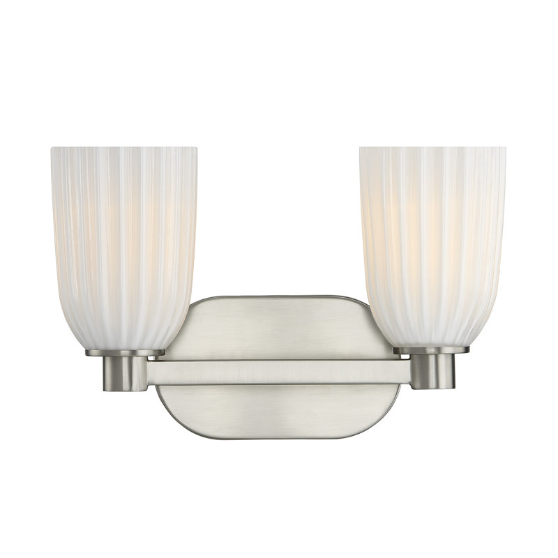 Applique murale à deux lumières pour salle de bain, fini nickel satiné, Satin Nickel, 2