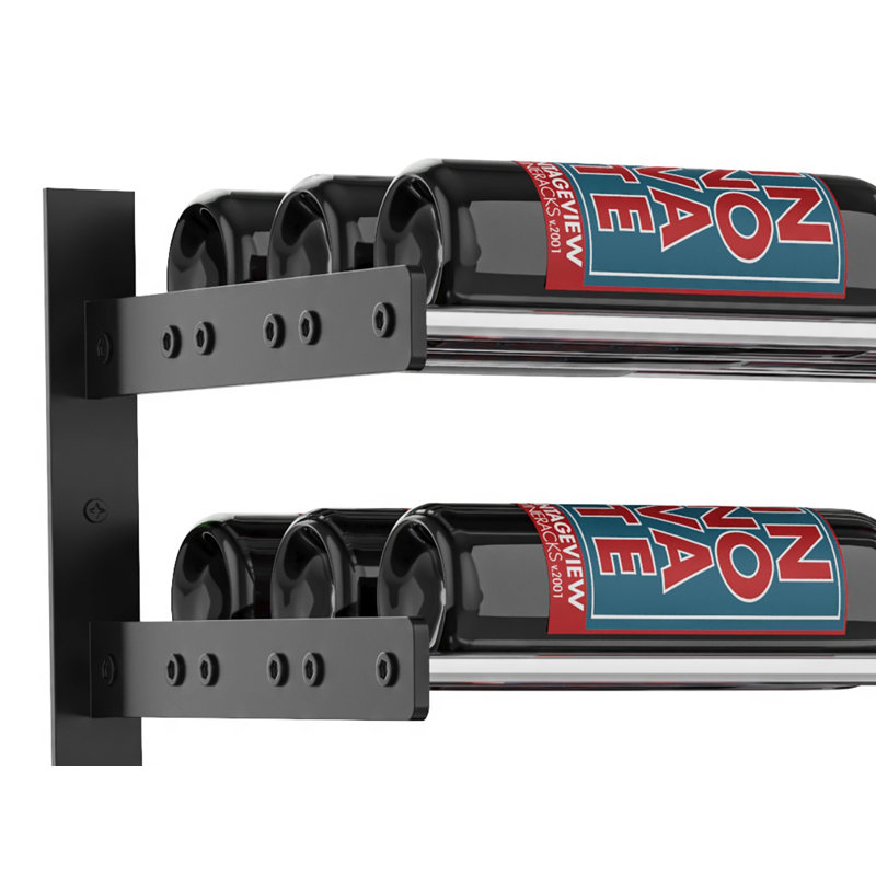 Support à vin mural pour bouteilles, Chrome, H 75 po x l 41 po x P 12,25 po