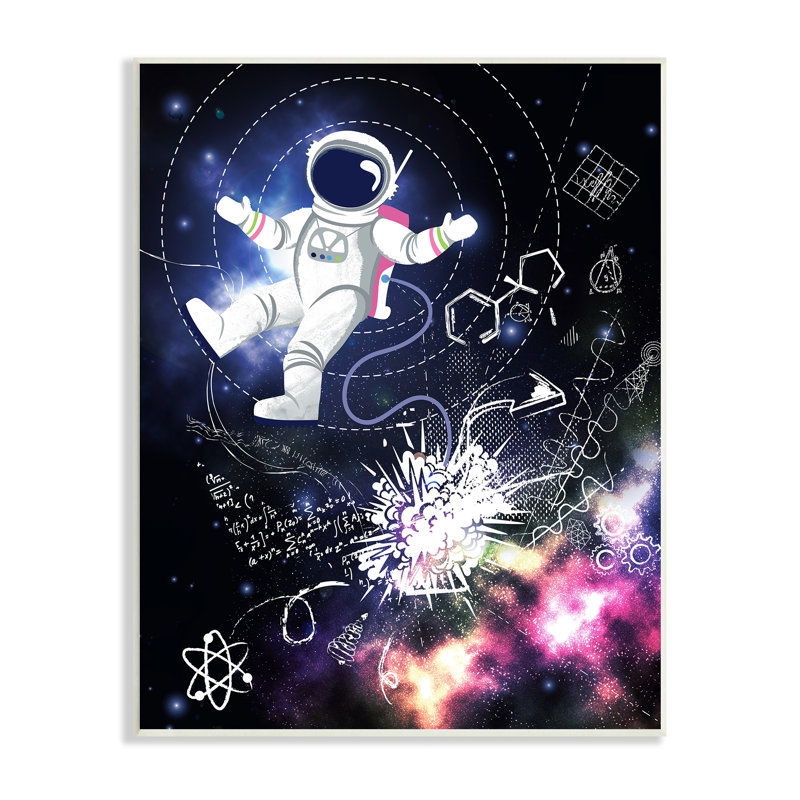 «Galactic Astronaut Vivid Nebula» par Jennifer Ellory - impression, Plaque murale, L 13 po x H 19 po