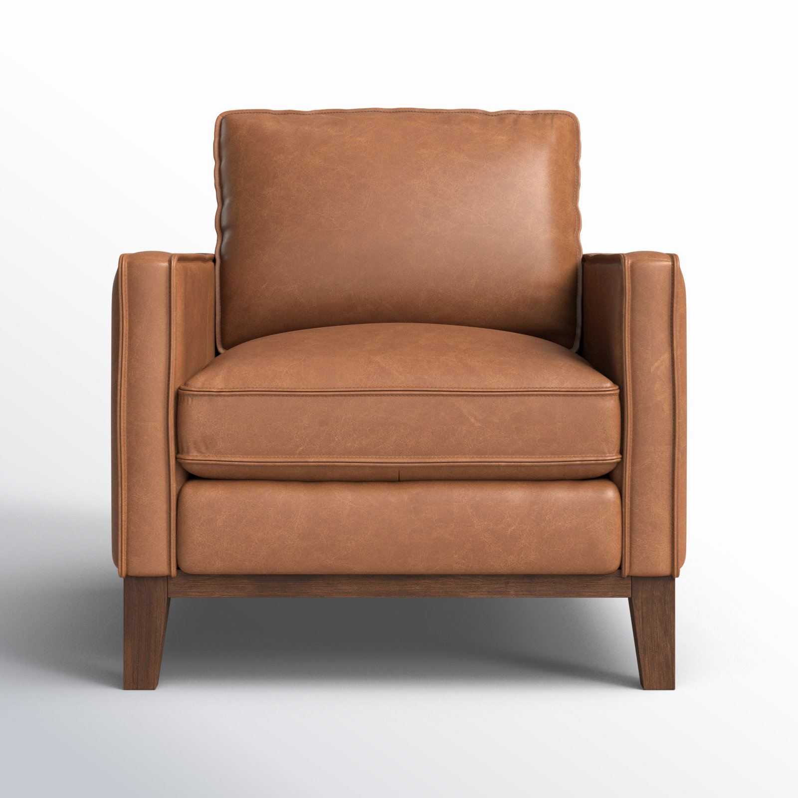 Cascades Genuine Leather Armchair, Chestnut Genuine Leather