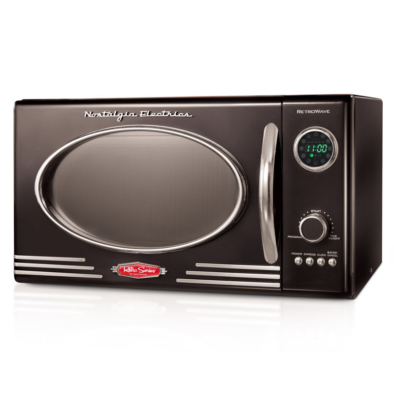Nostalgia Retro 19" 0.9 cu ft. 800-Watt Countertop Microwave Oven, Black
