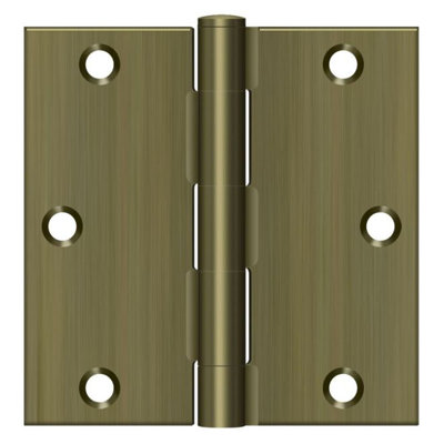 Charnière carrée en laiton antique S35U5-R 3-1 / 2 "x 3-1 / 2" Deltana