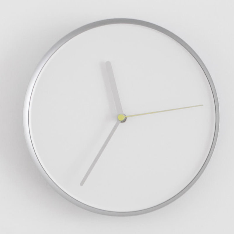 Metal Wall Clock, Aluminium / White
