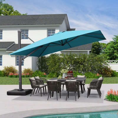 365cm Cantilever Parasol with Crank Lift , Counter Weights Included