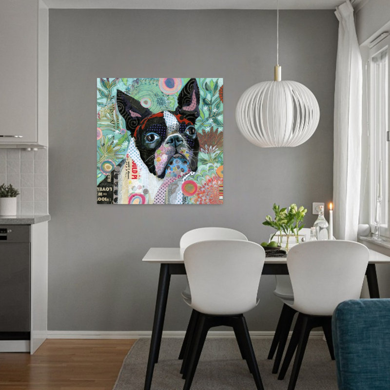 «Mischievous Gardener», art contemporain pour chien, H 32 po x l 32 po