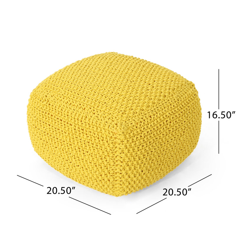 Repose-pieds carré de 24 po Tenacia, Coton jaune