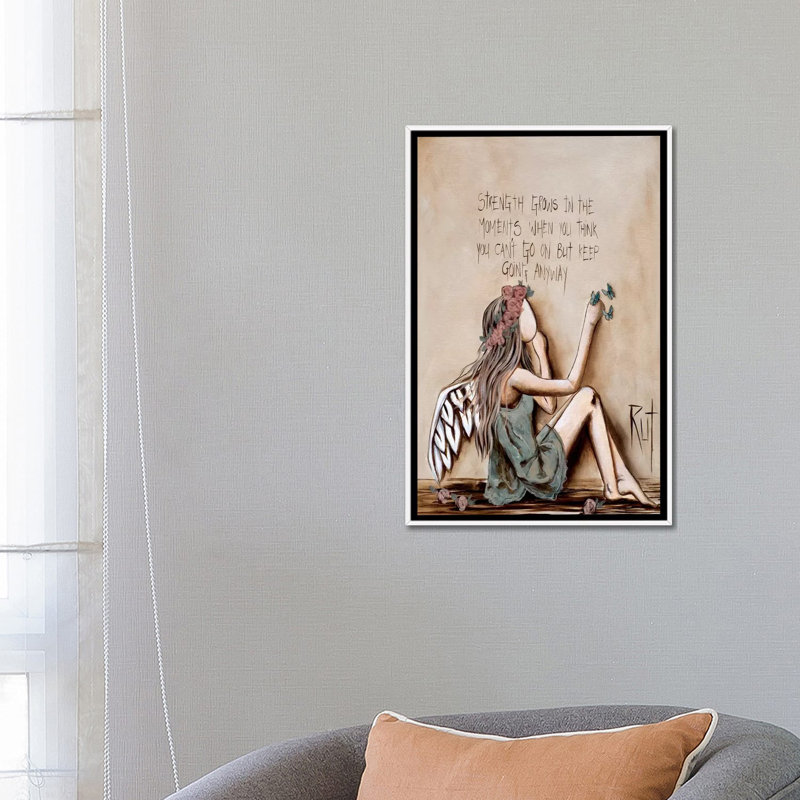 " Strength Grows " by Rut Art Creations, 26" H x 18" W x 1.5" D, White Framed Canvas