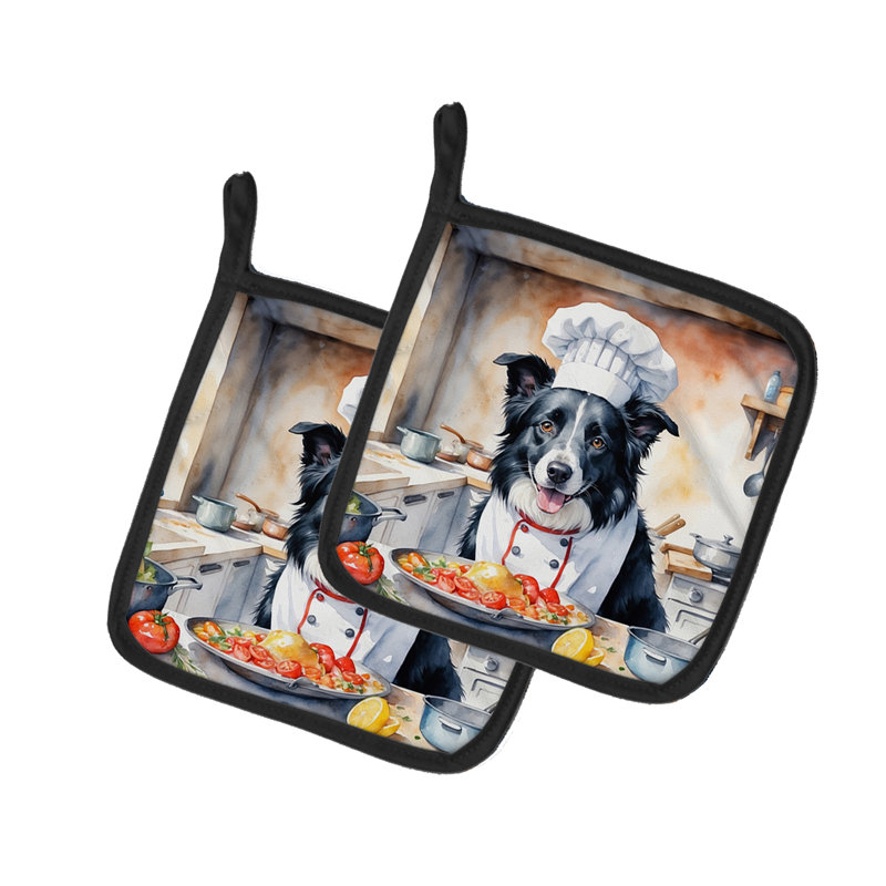 Caroline's Treasures The Dog Chef Polyester Potholder Set
