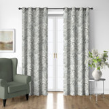 Paisley Seafoam Cotton Grommet Top Drapery Panel Set of 2