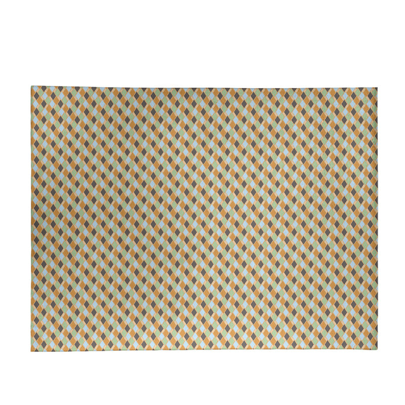 Tapis jaune/brun losanges rétro, Rectangle 8 pi x 10 pi