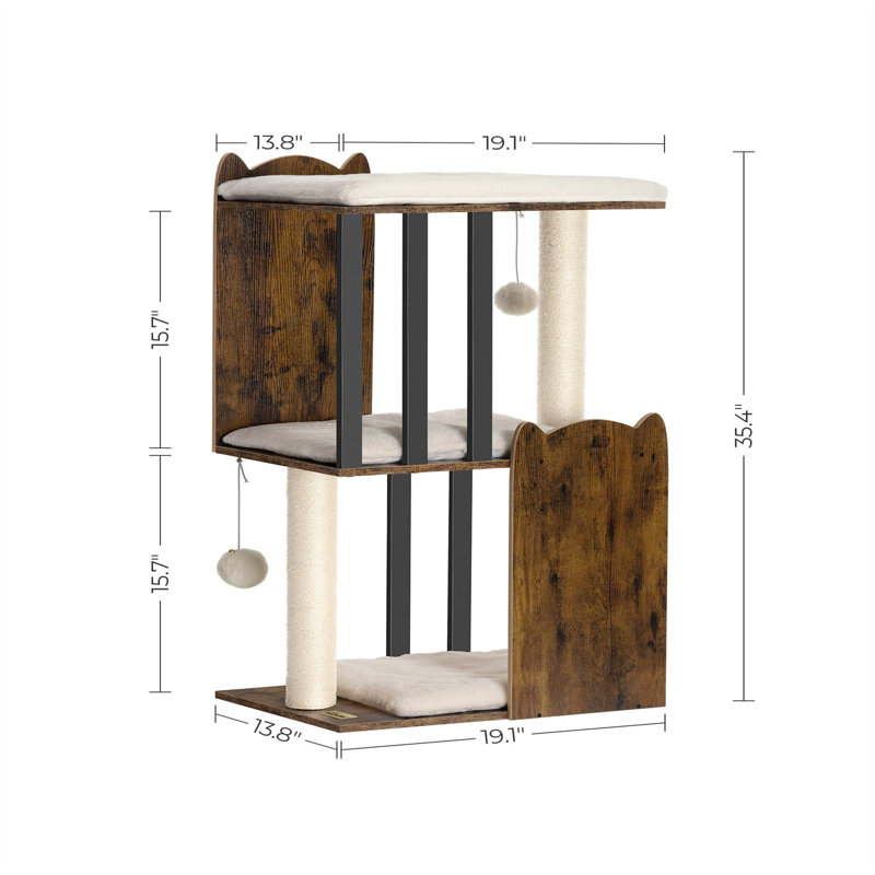 Arbre à chat Fanon, H 35,39 po x l 13,82 po x L 19,09 po