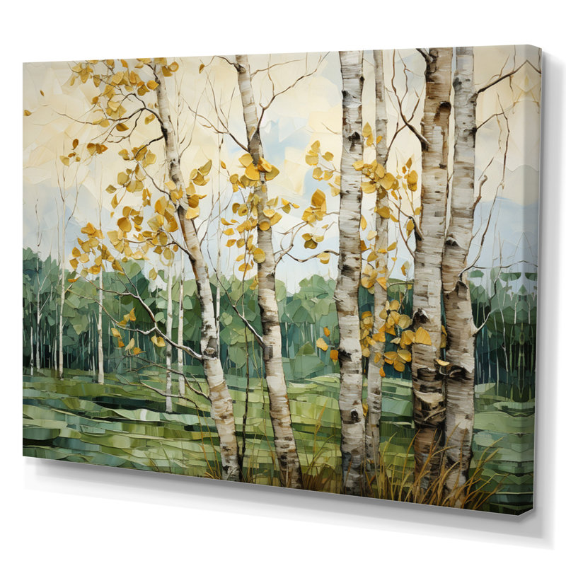 «Birch Tree Whispers Landscape I», reproduction sur toile, H 24 po x l 32 po x P 1 po, Toile tendue