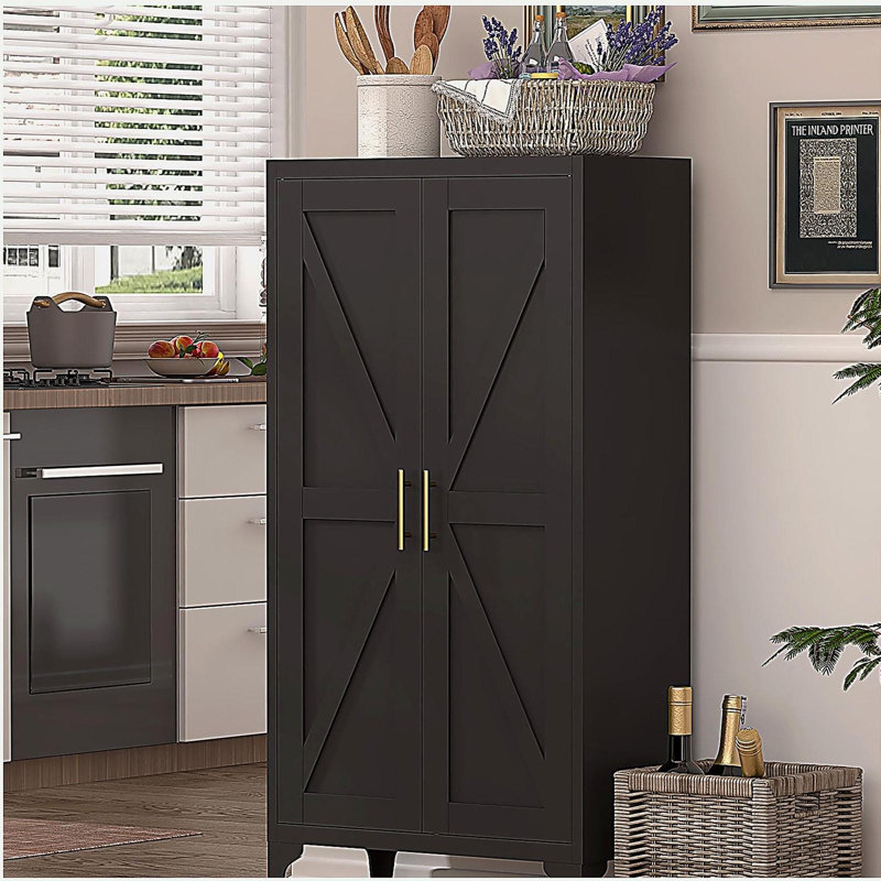 Armoire de rangement en métal avec tablettes réglables, Noir