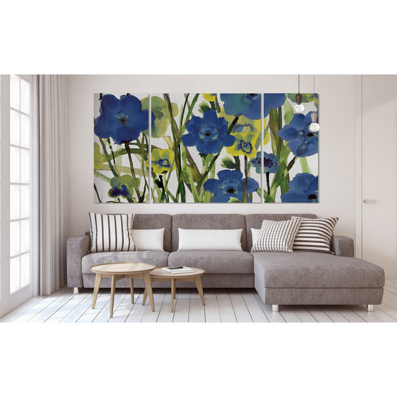 Prélèvement de fleurs-multi-pièces sur toile tendue, H 40 po x l 80 po x P 1,5 po