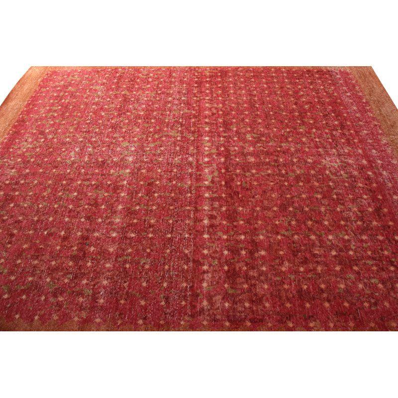 Distressed Homage Hand Knotted Wool Geometric Area Rug, Rectangle 8' x 10'