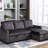 Dark Grey Velvet 77 Inch Reversible Sectional With Storage And Removable Cushions For Living Area Sleeper In Modern Home