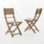 Chaise de salle à manger d'extérieur pliante en bois d'acacia (ensemble de 2)-1264720043