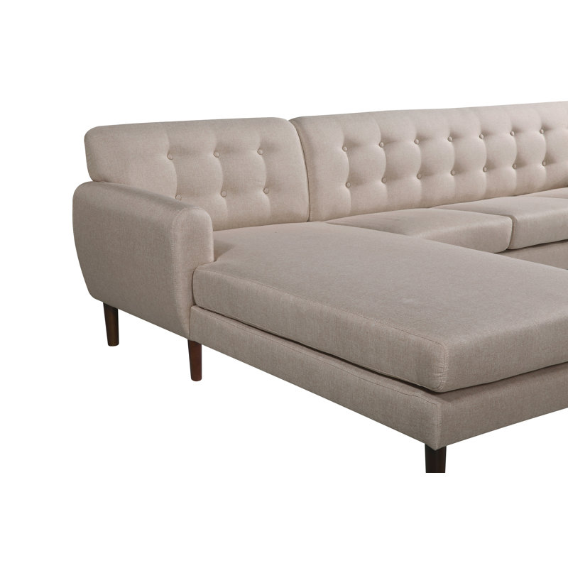 Jayant Upholstered L-Shaped Sectional, Beige/Tan, Left Hand Facing