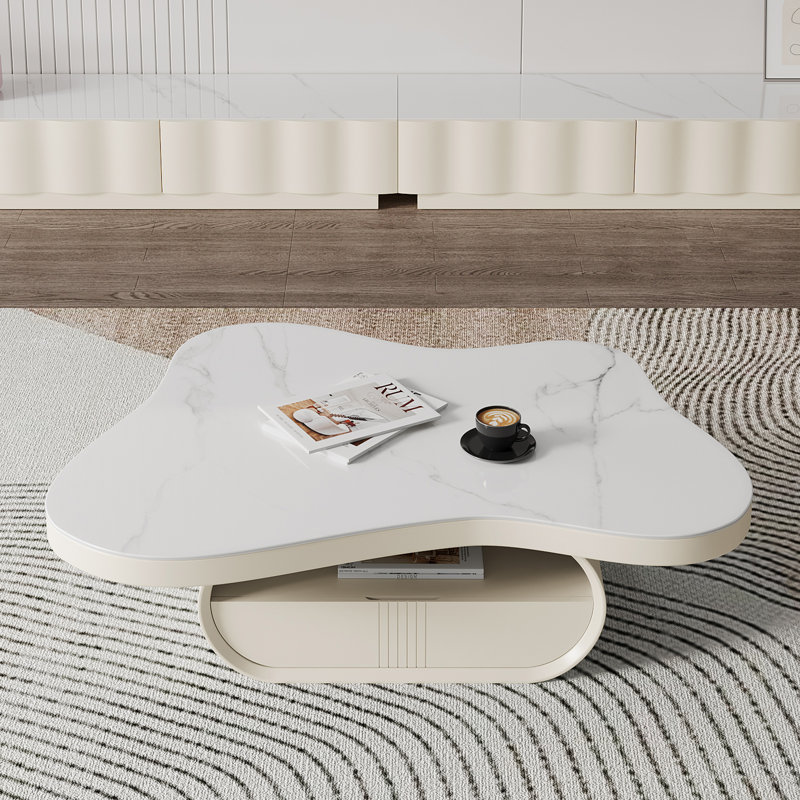 Cloud Shape Cream Coffee Table With Darwes
