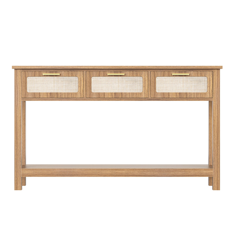 McDuffie 51.2" Rattan Console Table, Brown