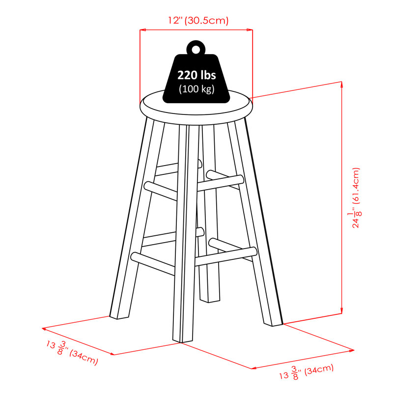 Tabouret de bar et de comptoir Oakhur, Espresso, Tabouret de comptoir (assise de 24 po de hauteur)