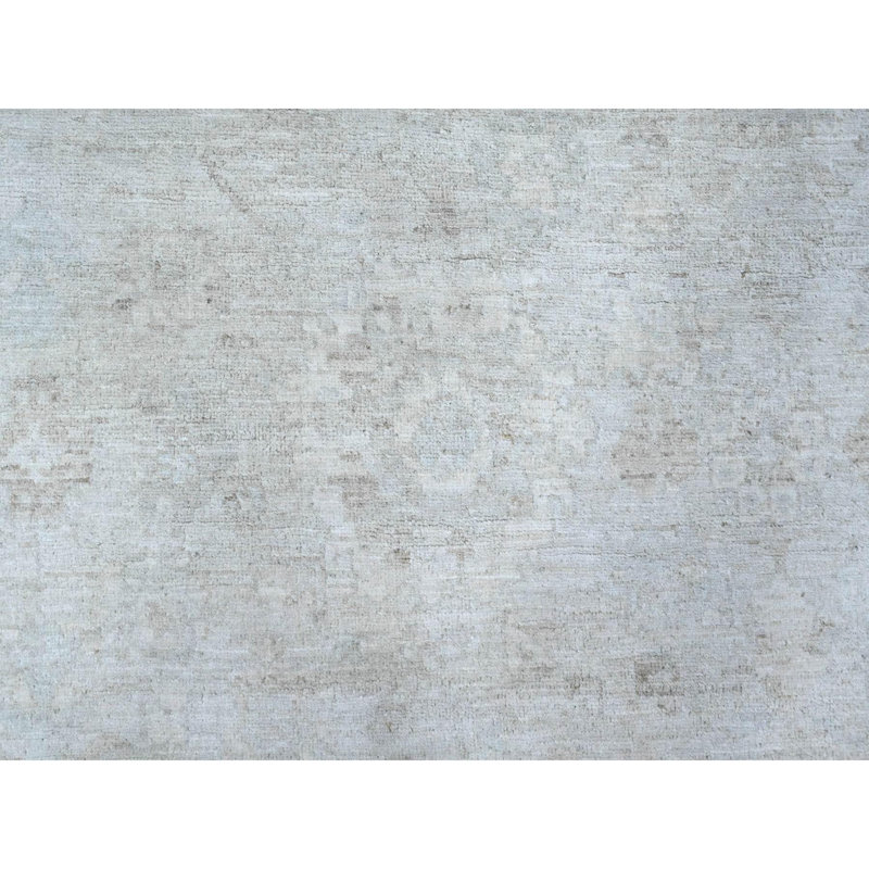 Tapis oriental gris unique en laine noué à la main 8 pi 1 po x 9 pi 9 po Ziegler Mahal