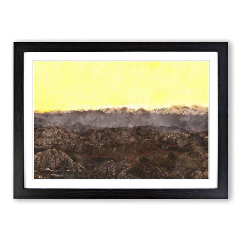 Mountains in Colunga Spain - Framed Print, 27cm H x 36cm W x 2cm D, Black Framed