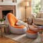 Fauteuil d'appoint, fauteuil gonflable avec tabouret de pieds, flocage de PVC, siège gonflable, canapé gonflable, pour la maison, camping, orange-1485295411