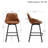 Janayshia Swivel Upholstered 25.6'' Faux Leather Counter Stool with Metal Frame-1484961770