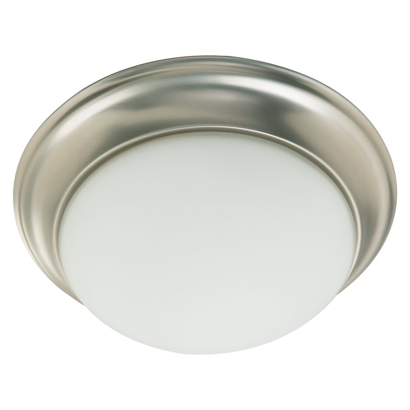 Plafonnier encastré Longoria, Nickel satiné, H 6,5 po x l 17 po