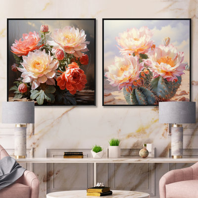 Ensemble de 2 hameçons délicats délicates roses et vertes Cactus