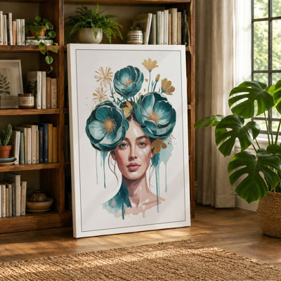 Blooming Crown Botanical 1 Piece Wrapped Canvas Wall Art