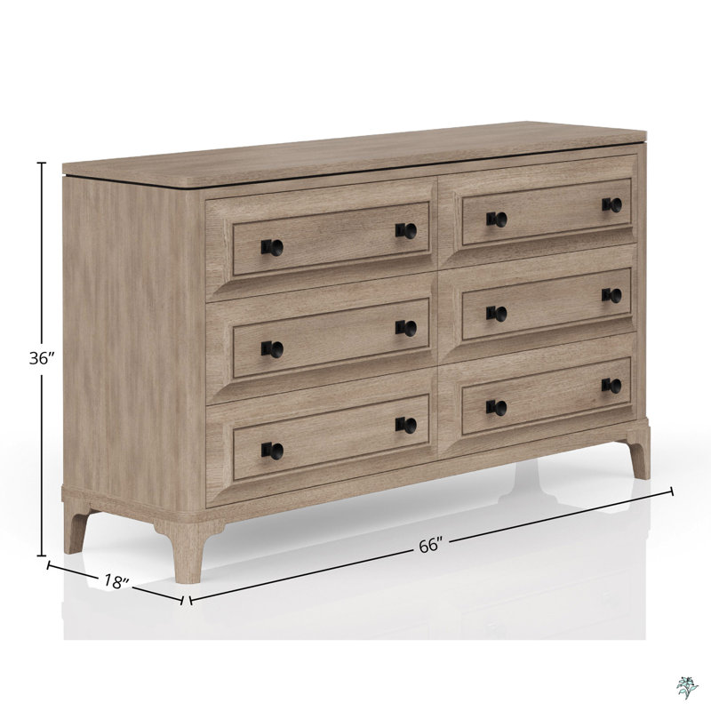 Charmante commode à 6 tiroirs avec des caractéristiques exquises pour un rangement élégant