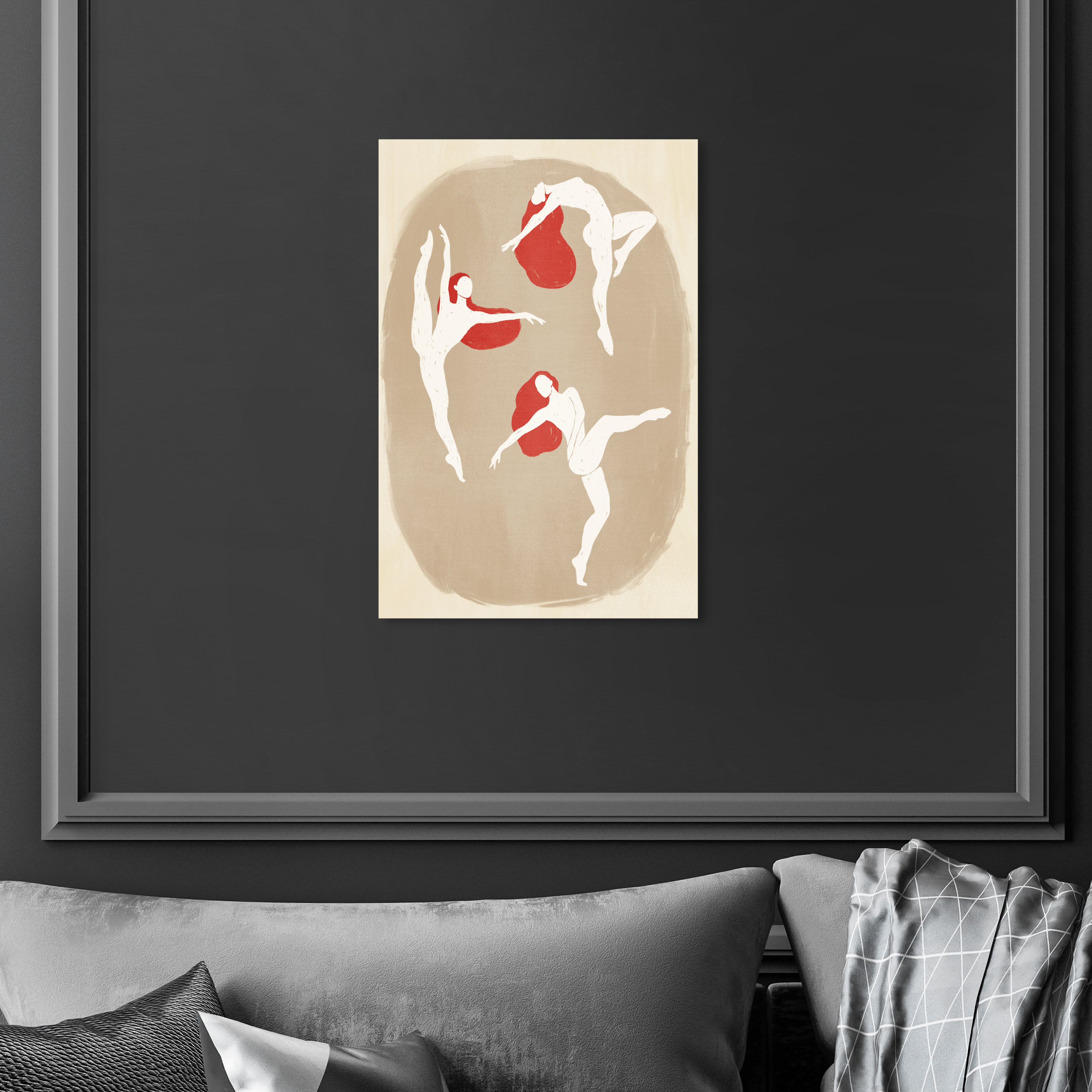 Oliver Gal "The Dance", Ballet Dancing Women Modern White Canvas Wall