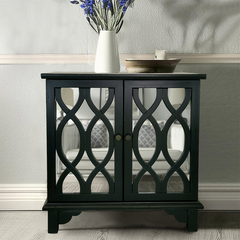 Elowen Accent Cabinet, Black Lacquer