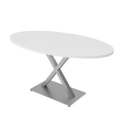 Table de salle de conférence ovale avec x bases