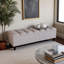 Repose-pieds rectangulaire tapissier en gris beige CLAES, H 14,9 po x P 15,25 po x l 47,85 po-1642729576