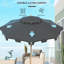 Parasol de patio 9 '- Marché extérieur réglable et inclinable à double couche pour terrasse de jardin à dessus gris foncé à volants 9', avec 8 nervures, bouton poussoir