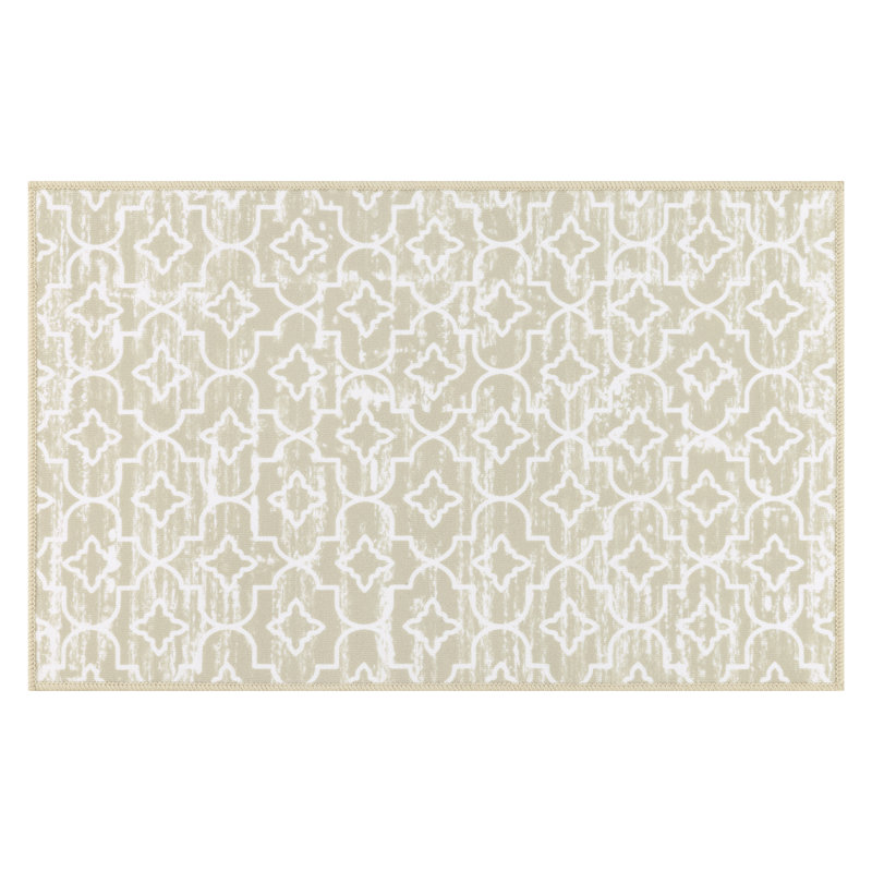 Machine Washable Non-Slip Kitchen Mat, Beige