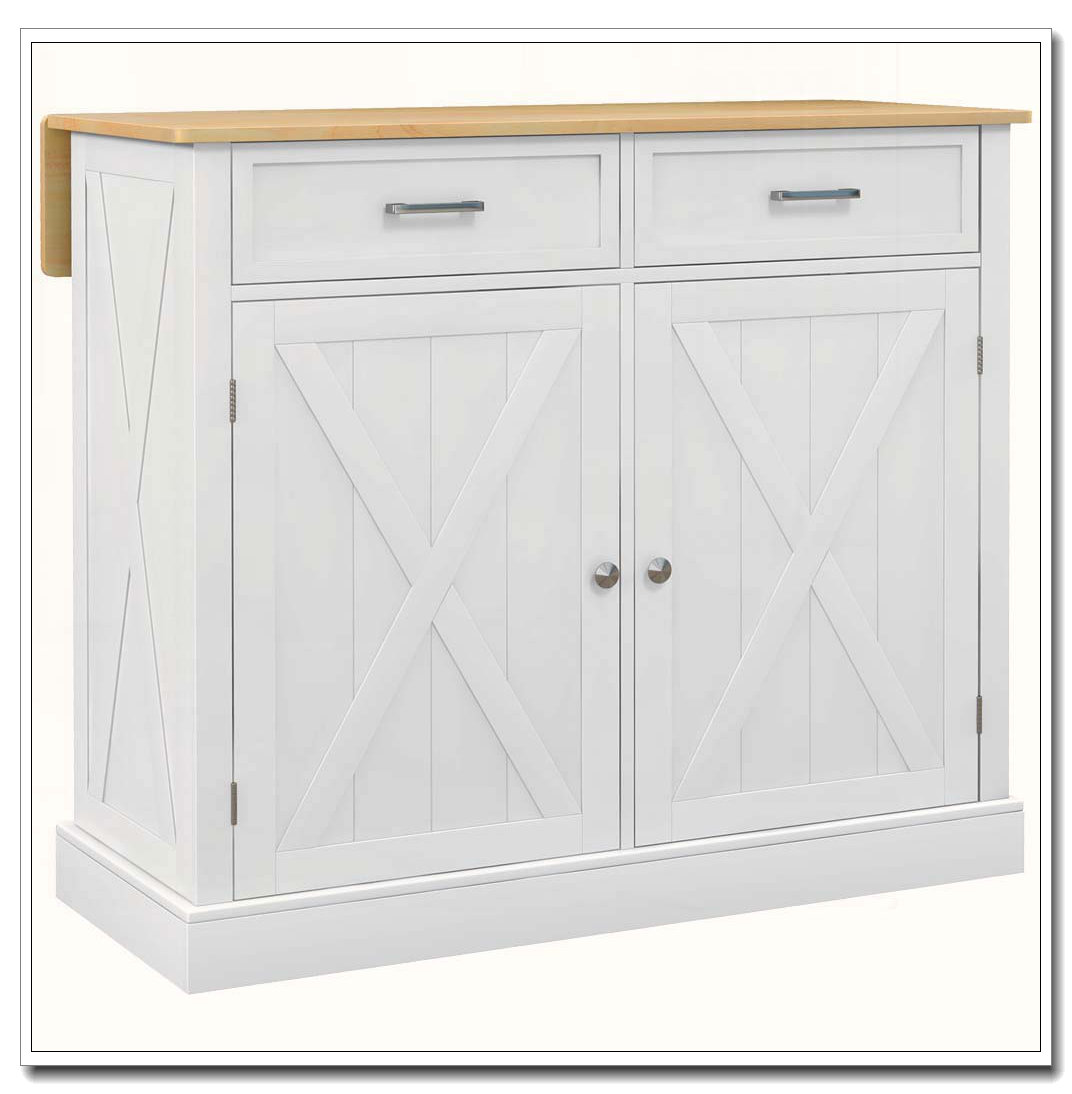 Latitude Run® 41.25" Rolling Kitchen Island with Drop Leaf | Wayfair