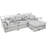 Compression Sectionals Corduroy L Shaped Modern Chaise Sofa For Home