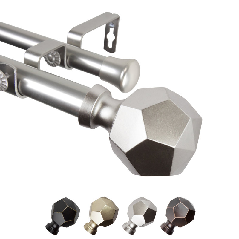 Double 1 po Darden, 160" – 240", Nickel satiné