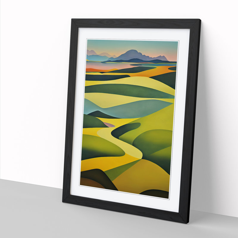 Spring Landscape View Vol.4 1 Piece Single Picture Frame Wall Art, 34cm H x 25cm W x 2cm D, Walnut