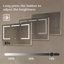 Lighted Medicine Cabinet 48 X 32 Inch, Recessed Or Surface , Clock, Room Temp Display,Defog,Night Light,Stepless Dimming,3000K-6400K, Outlets & Usbs,Double Sided Mirror.Silver External Storage Shelf.